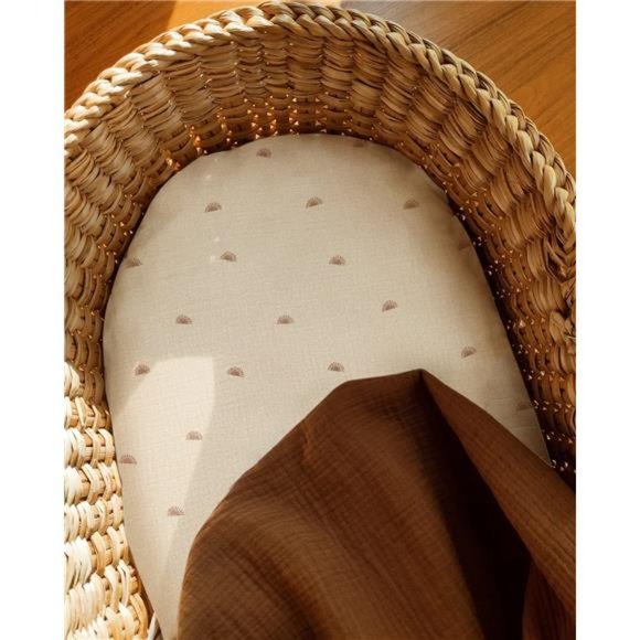 Muslin Bassinet Sheet for Baby Girl Boy,Stylish Boho Cotton Fitted for Hourglass - Picture 5 of 7